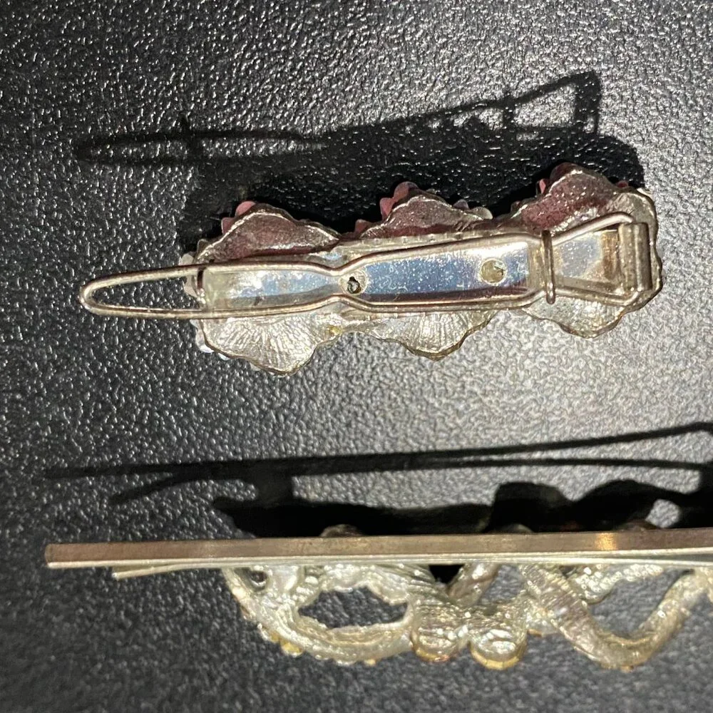 Bundle (2) Fairy Holiday Christmas Bling Aurora Borealis Jewelry Pin Hair Clip